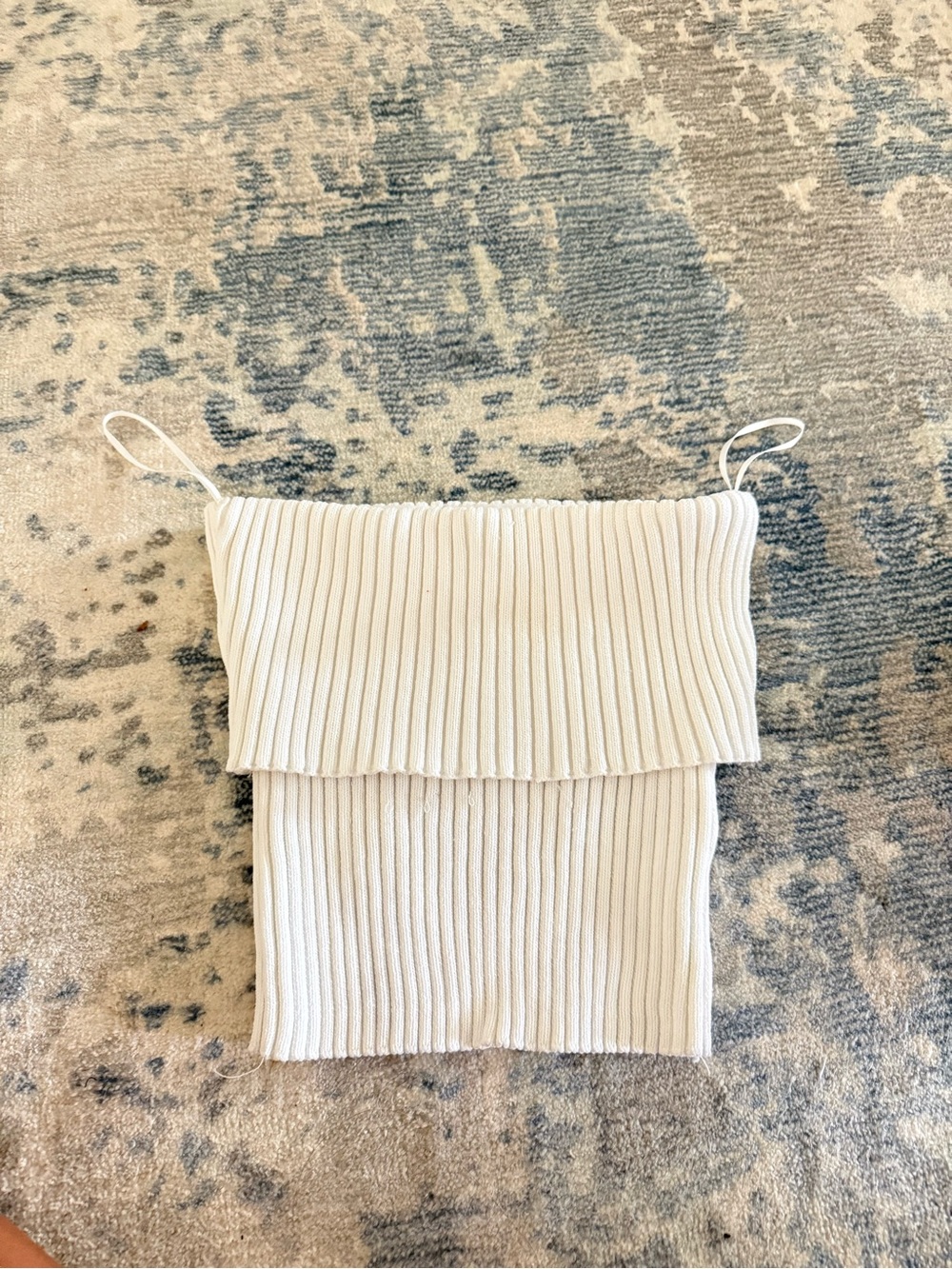 Zara Ribbed Fold-Over Camisole — Cream